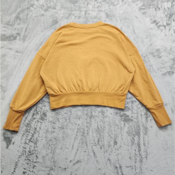 Old Navy Sweatshirt Womens L Tan Crew Neck Bring It Metallic Graphic Pullover - Picture 3 of 10